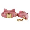 Collier en Velours Personnalisable pour Chien - Gravure Offerte avec Laisse Assortie