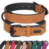 Collier en Cuir Véritable Rembourré pour Chien – Doux, Ajustable, Toutes Races