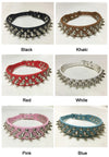 Collar de cuero ajustable para perro estilo punk rock con remaches