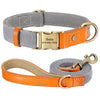 Ensemble Collier et Laisse Personnalisé en Cuir et Nylon pour Chien