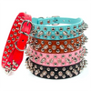 Collar de cuero ajustable para perro estilo punk rock con remaches