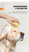 Brosse de Bain en Silicone pour Chien et Chat - Distributeur de Shampoing Intégré