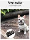 Collar de cuero ajustable para perro estilo punk rock con remaches