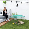 Parc Enclos PawHut 6 Panneaux Acier avec Bâche – Ø 120 cm Gris et Vert