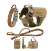 Kit Tactique Militaire pour Chien – Harnais, Collier, Laisse et Pochettes MOLLE