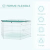 Parc Enclos PawHut 6 Panneaux Acier avec Bâche – Ø 120 cm Gris et Vert