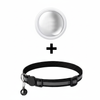 Mini Traceur GPS Blanc avec Collier Noir et Clochette